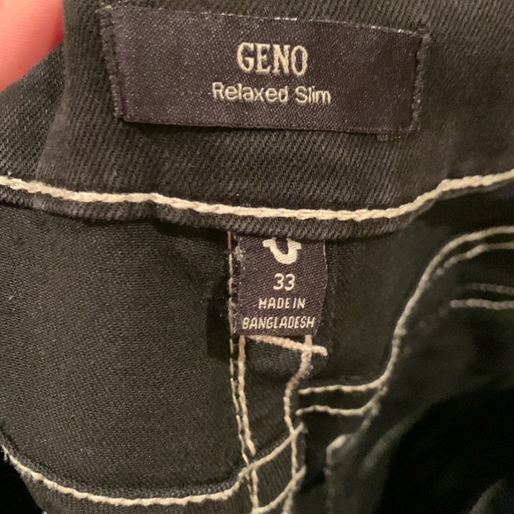 Men’s True Religion GENO SLIM JEAN Black Relaxed Straight Jeans - Picture 13 of 15